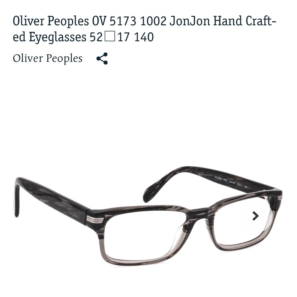 Oliver Peoples Black and Brown Eyeglasses